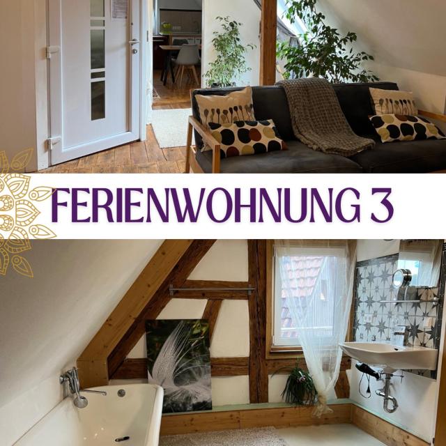 Ferieninrosengarten 1 Zi Appartement 190 cm Deckenhöhe ODER große 4 Zi DG WHG