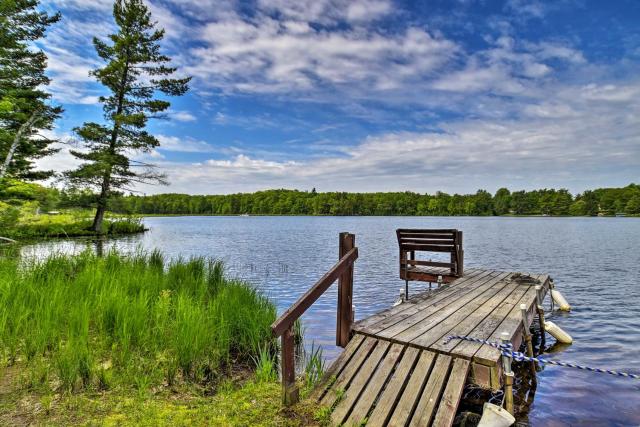 Burns Lake Cabin with Dock, Fire Pit, Rowboat and More