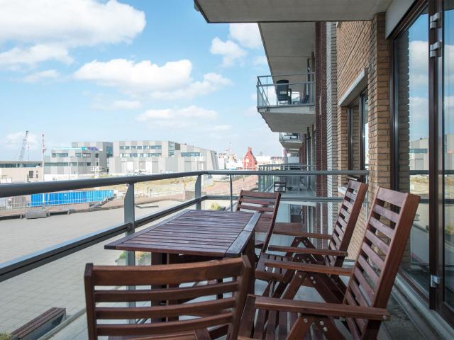 Modern apartment with a view of the Scheveningen harbor