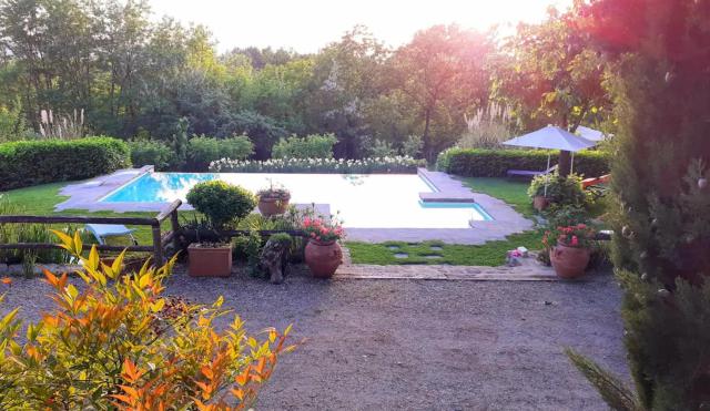 Tuscan hills near Florence - stone house