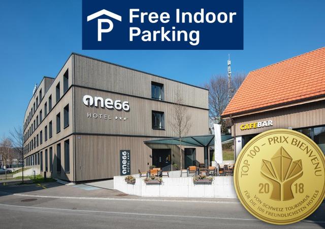 Hotel one66 (free parking garage)