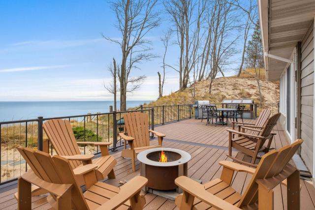 Lakefront House with Private Beach by Michigan Waterfront Luxury Properties