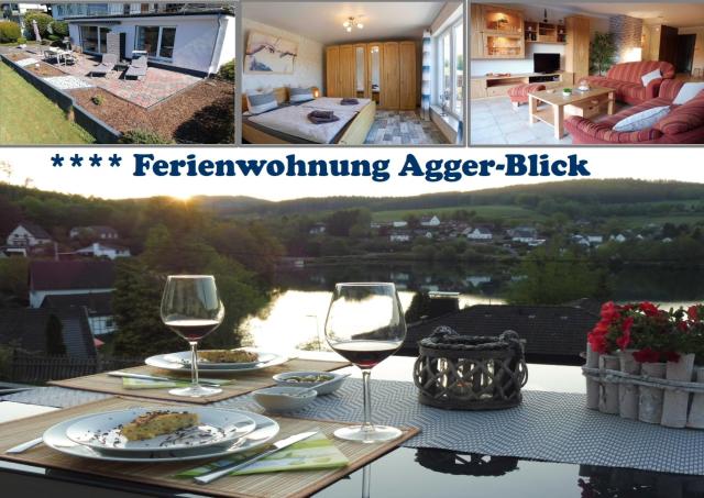 Exklusive Ferienwohnung 'Agger-Blick' mit großer Seeblick-Terrasse & Sauna