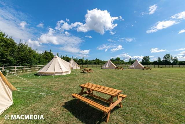 Bell tent glamping at Marwell Resort