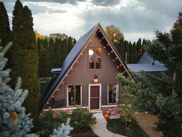 Modern A-Frame with Hot Tub