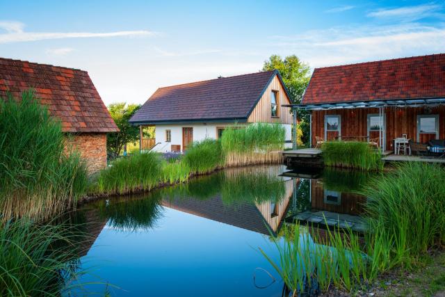 Ferienhaus mit privaten Schwimmteich und Sauna