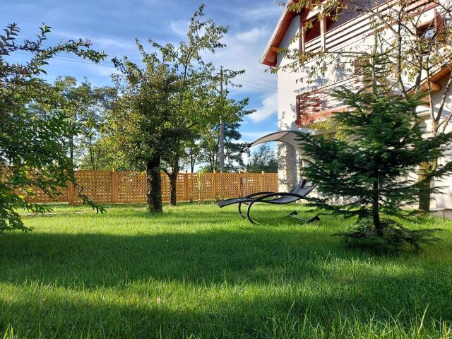 Modern mountain village chalet in Carpathians