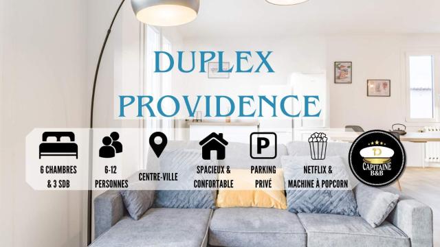 Duplex Providence - Idéal Groupe - Confort - Parking Privé