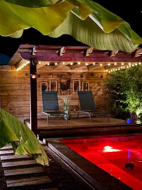 Idyllique Studio Le Monroe PiscineSPA-Sauna au jardin tropical