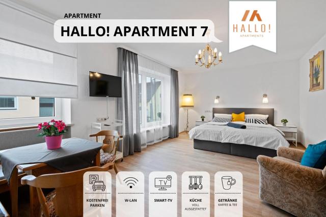 Gemütliche Ferienwohnung in bester Lage mit großer Sitzecke l Innenstadtnähe l 1 Minute zum Bahnhof l Küche l TV l Free-WLAN l Willkommen im Hallo!-Apartment 7