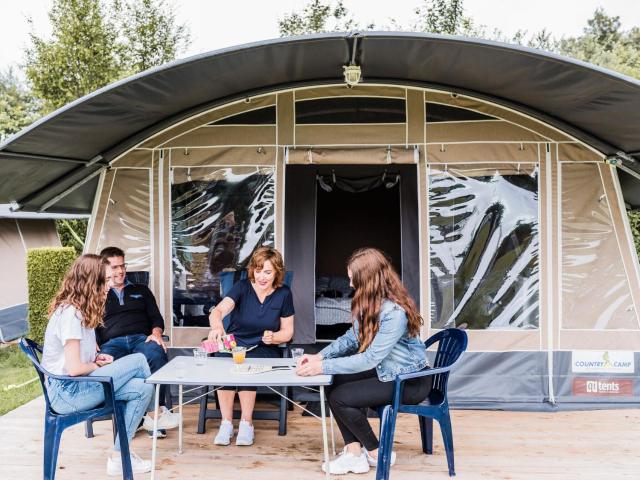 Nice tent lodge on the edge of a forest