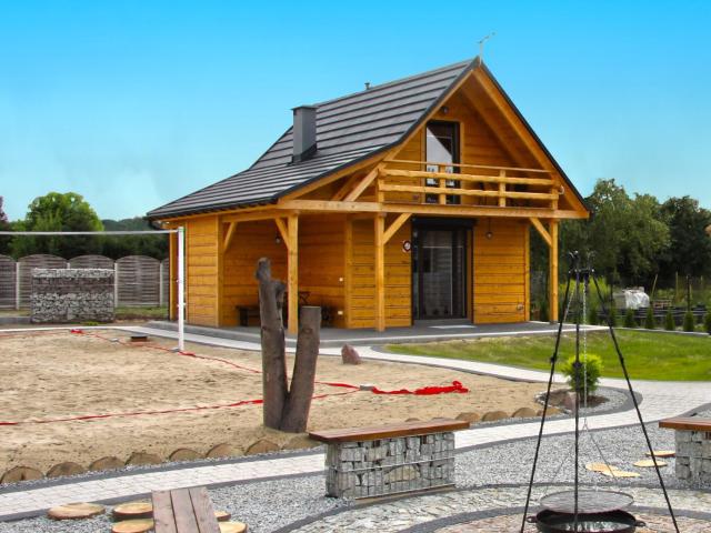 A wooden eco friendly house by the Goszcza lake Living room 2 bedrooms