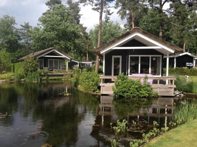 House on water, surrounded by nature