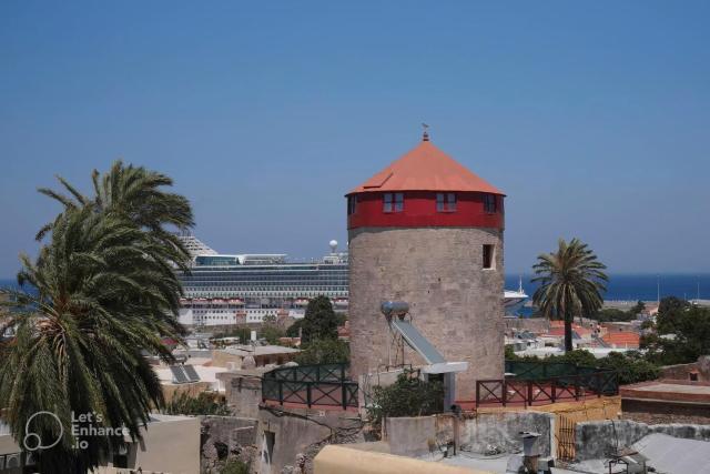 A medieval windmill tower with magnificent view