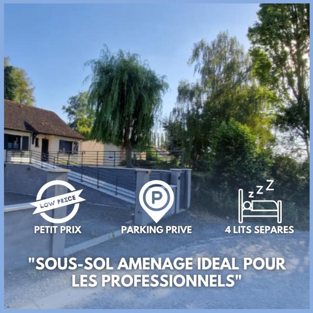 Sous-sol aménagé tout équipé avec jardin & parking