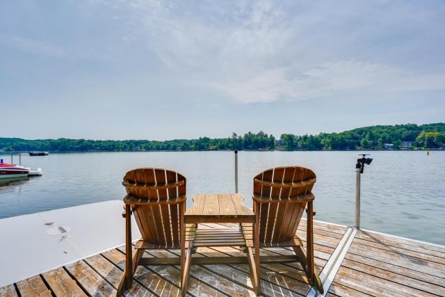 Lakefront Queensbury Home Kayaks and Boat Dock