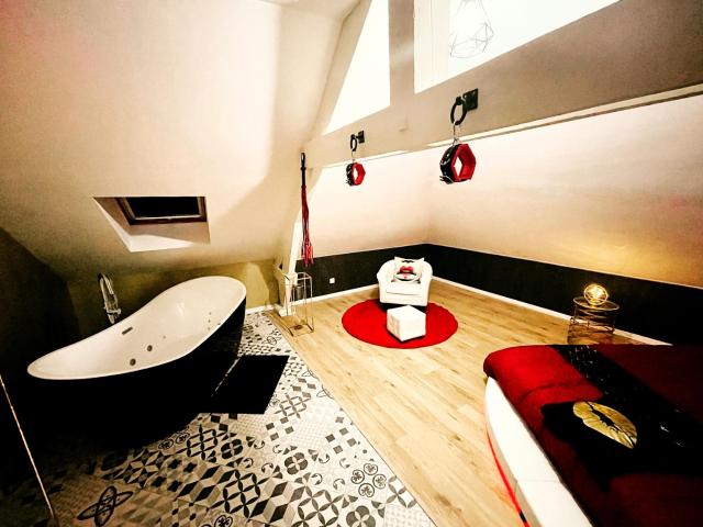 Redroom Loveroom Chambre Spa privative Insolite Thème 50 nuances de grey