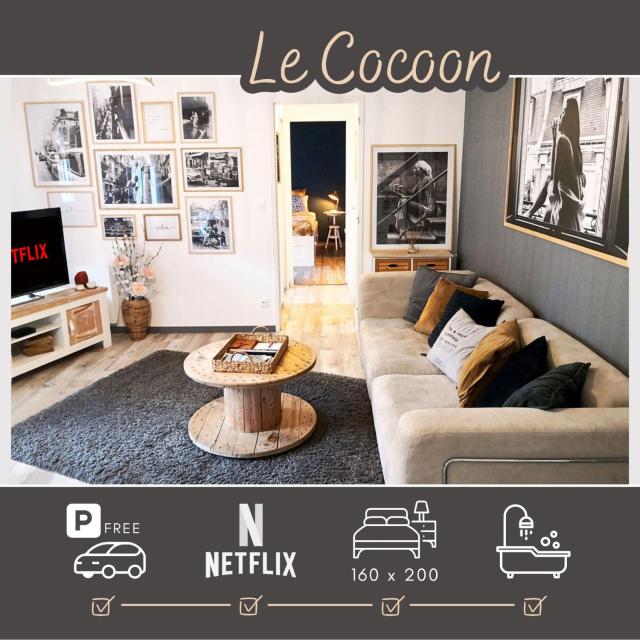 LE COCOON St Lô - Netflix - Wifi - Parking gratuit - Lit Queen Size 160x200 - Entrée autonome - Appartement Privé