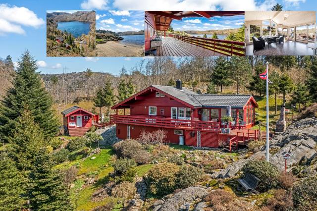 Gemütliches helles Ferienhaus am See mit Panoramaseeblick + Hütte und nahe Meer