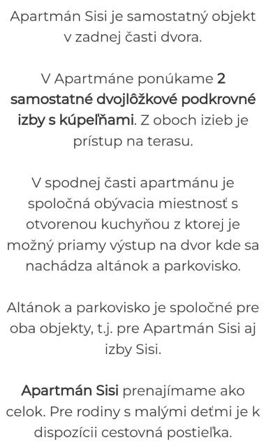 Apartmán Sisi