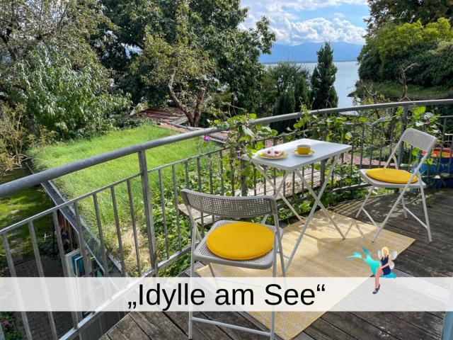 Idylle am See - idyllisch auf der Insel mit Balkon und Seesicht und direkter Seelage