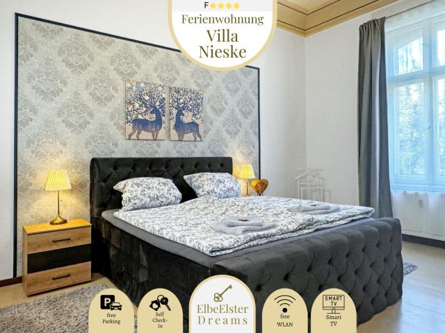 Ferienwohnung Villa Nieske - Jugendstil Denkmal, free WLAN & Parken, Self Check-In, Smart-TV