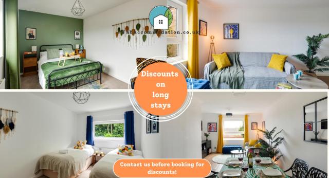 Private 2Bed-Parking-Sleeps5-By FabAccommodation