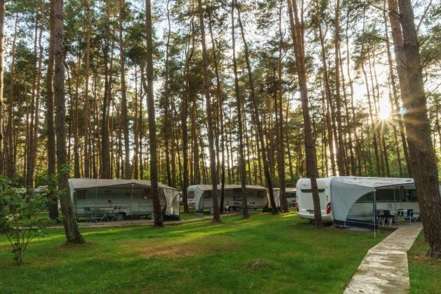 Urlaub im Wohnwagen mitten im Wald