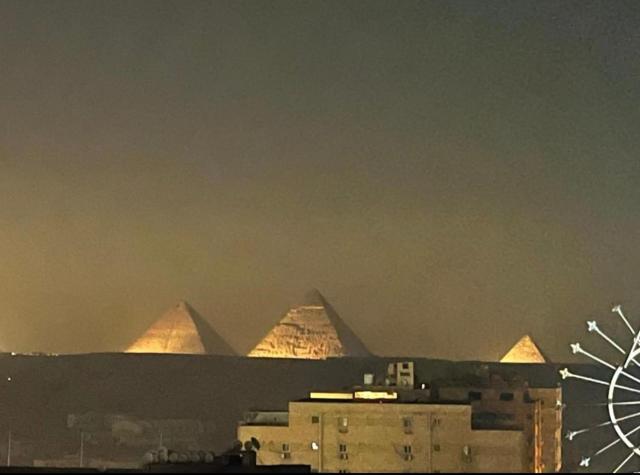 Sunrise pyramids view