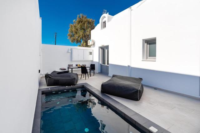 Dazzling Santorini Villa | Villa Luck | 2 Bedrooms | Furnished Sun Terrace with Private Heated Pool | Perissa