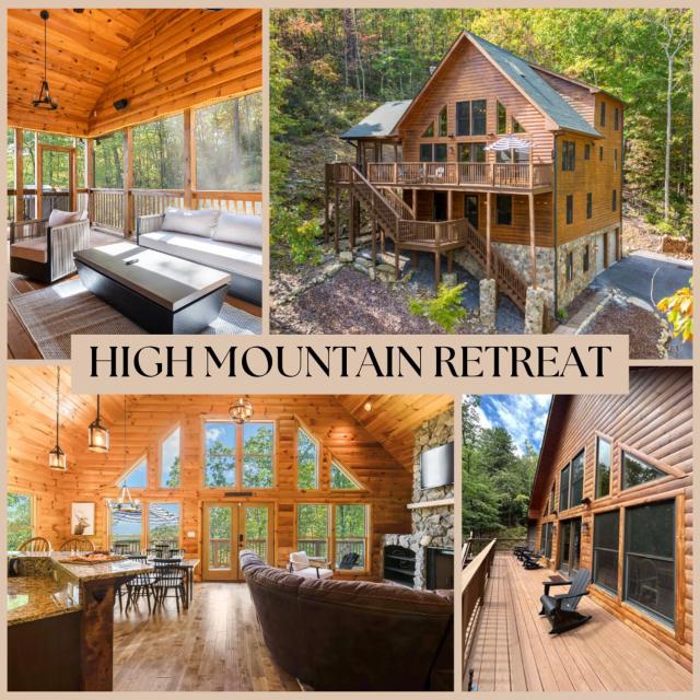 Magnificient Log Cabin Mtn Views Hot Tub Theater