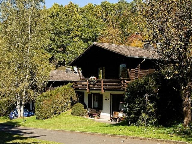 Cozy chalet with fireplace in wooded area