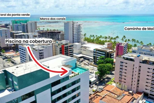 Smart Stay 1104 na praia de Ponta Verde - Piscina - Academia - Ar na Sala - Coworking - A 200m da praia