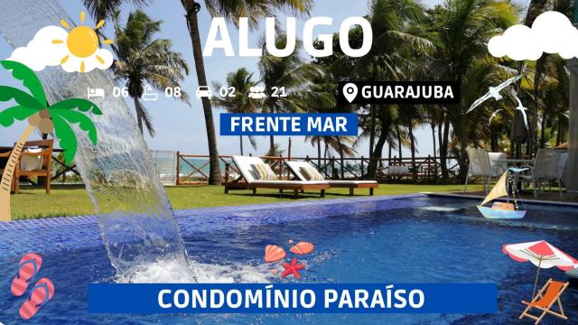 Casa Frente Mar 5 Suítes Guarajuba em Condomínio