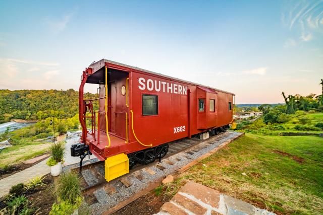 Train Caboose & River Views Near Downtown