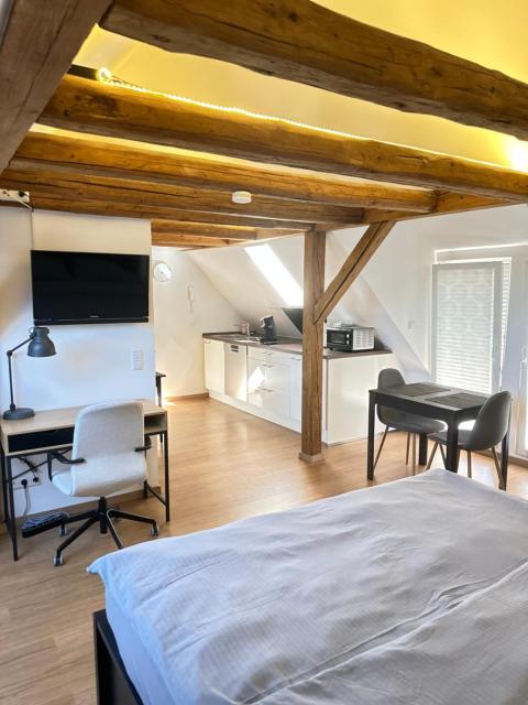 1 Zimmer Wohnung DG mit Klimaanlage und kleinen Balkon