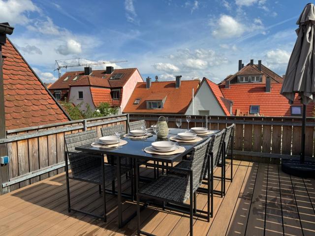 Ferienwohnung Gunzenhausen, Innenstadt, Dachterrasse, Stellplatz