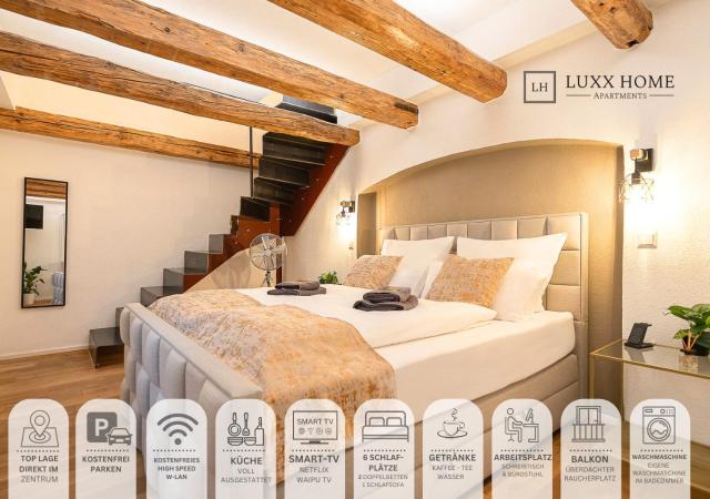 Luxx Home RV, Zentral-für 6 Personen-Balkon-Parken-voll ausgestatette Küche-Freistehende Badewanne