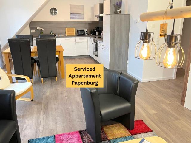 Ferienwohnung "Aurora" Papenburg Großer Balkon Einbauküche Neubau 74 qm Free Wifi 2 Schlafzimmer