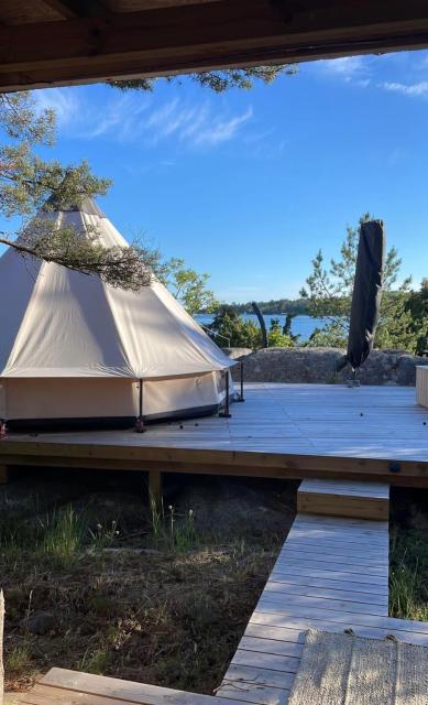 Härligt privat Glamping med bastutält