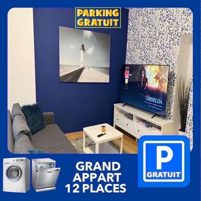 24 CHIC & COSY GRAND APPART 88m2 PARKING GRATUIT HYPERCENTRE NETFLIX