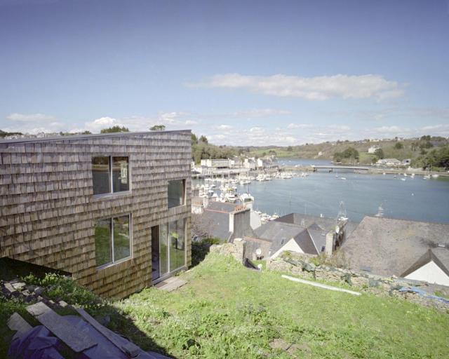 Beautiful wood house and view