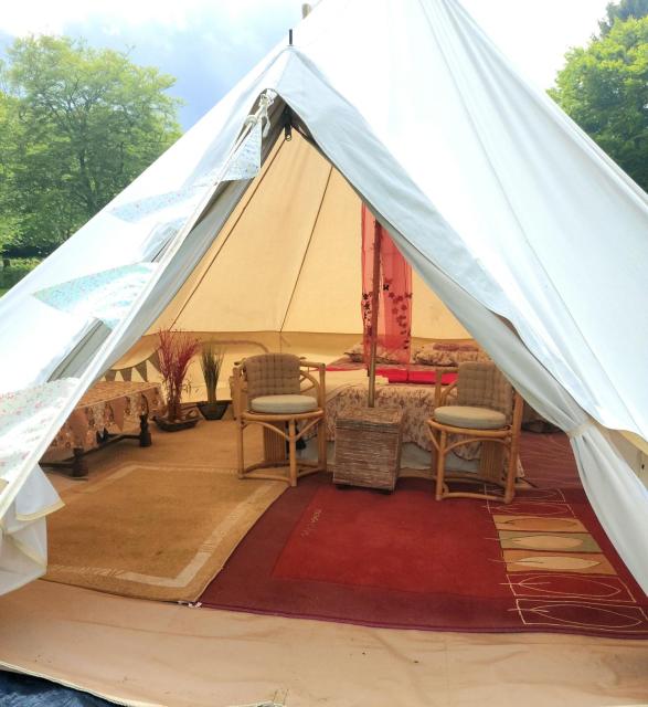 Bell Tent with seperate kitchen area one of three to rent