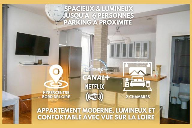 Moderne 60m2 vue sur la Loire hypercentre