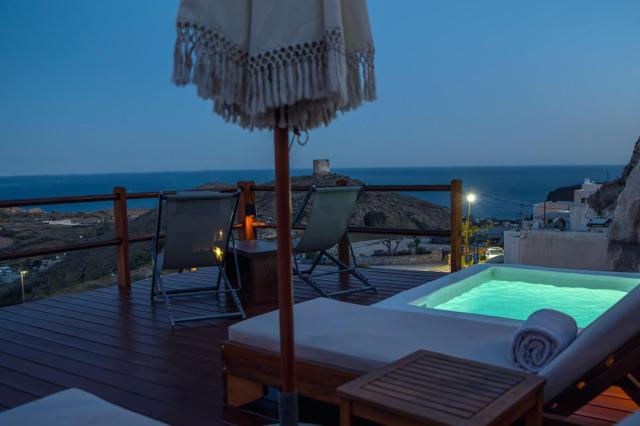 Santorini Rooftop Hot Tub Suite with Panoramic Views