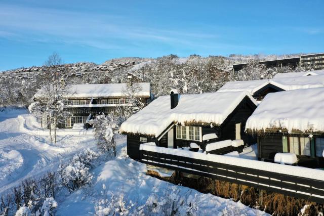 A Cozy, Rustic Retreat with Fireplace and Terrace in Beitostølen