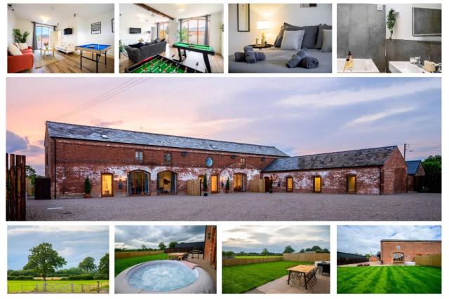 Sleeps 28 I Luxurious 3-Barn Retreat I 3 Hot Tubs I Games room