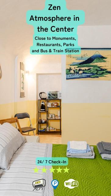 Studio in the Center w Free Parking and 24 7 CheckInStudio Zen con Parcheggio gratuito e Check In Automatico 24 ore su 24