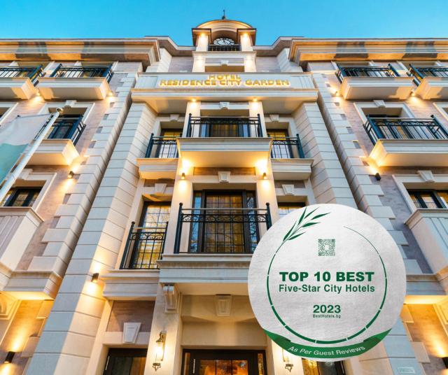 Residence City Garden - Certificate of Excellence 3rd place in Top 10 BEST Five-Stars City Hotels for 2023 awarded by HTIF